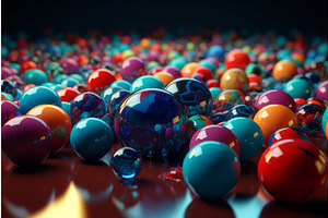 Colorful Spheres Glass. Generate Ai