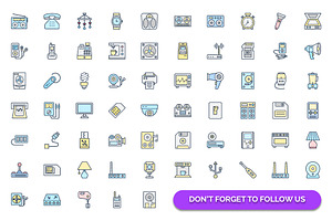 185 Electronics Isolated Icons Pack