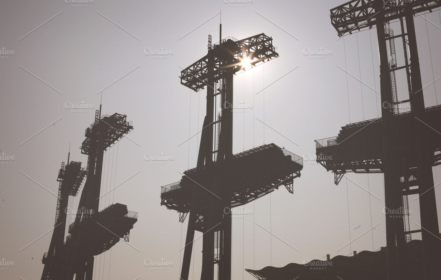 Construction Site Silhouettes