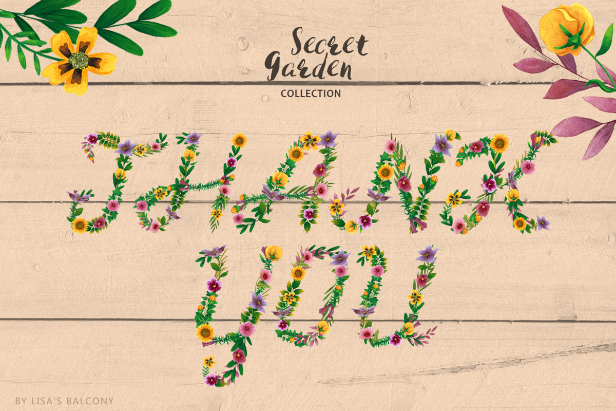 Floral Alphabet - Secret Garden, a Decorative Illustration by Lisa's Balcony (Photo 4 of 5)