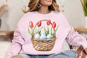 Watercolor Easter Basket Clipart PNG, an Illustration by Canvas Craft (Thumbnail 4 of 7)