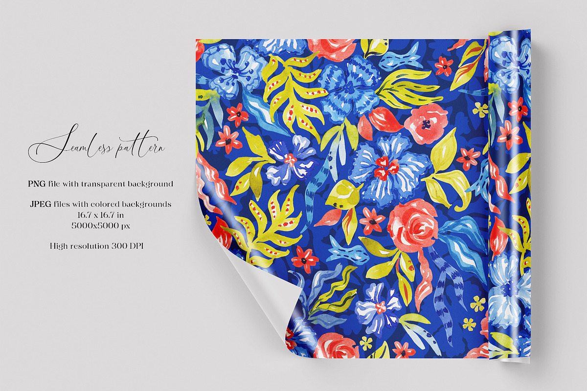 Vibrant Botanical Garden Pattern, a Pattern Graphic by SirenaArt (Photo 2 of 12)