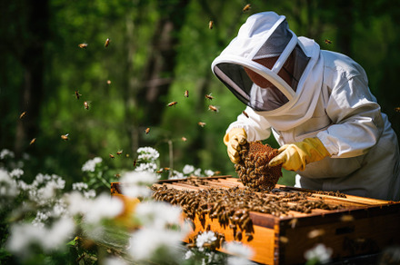 beekeeper working in the apiary, Api, a Photo by Iftikhar Alam