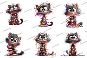 Quirky Christmas Cat Clipart, an Illustration by DreamArtGraphic (Thumbnail 5 of 5)