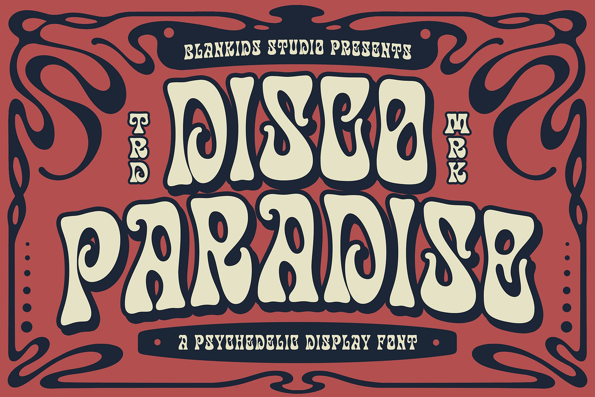 Disco Paradise – a Psychedelic Font, a Slab Serif Font by Blankids Studio (Photo 2 of 10)