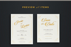 Golden Wedding Invitation Suite