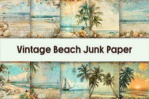 Vintage Beach Junk Paper