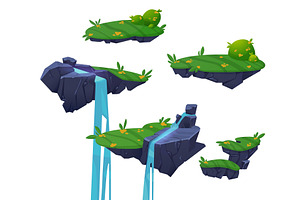 Game ui level map floating rocky, an Illustration by art PVP - market