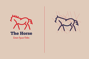 vector horse logo with text