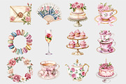 Watercolor Afternoon Tea Clipart, a Seasonal Illustration by Design Market (Thumbnail 4 of 5)