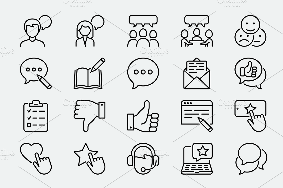 Testimonials 20 Pixel Perfect Icons, an Outline Icon by Alex Blogoodf (Photo 4 of 11)