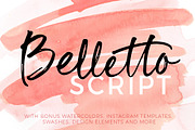 Belletto Script, a Script Font by Mxtama (Thumbnail 1 of 17)