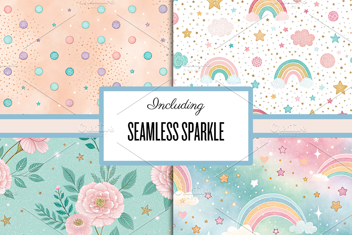 Pastel Glitter Ombre Digital Papers, a Pattern Graphic by Neon Studio (Photo 2 of 6)