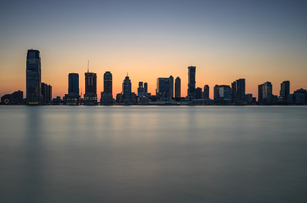 View on jersey city during sunset, an Architecture Photo by Andriy Photography