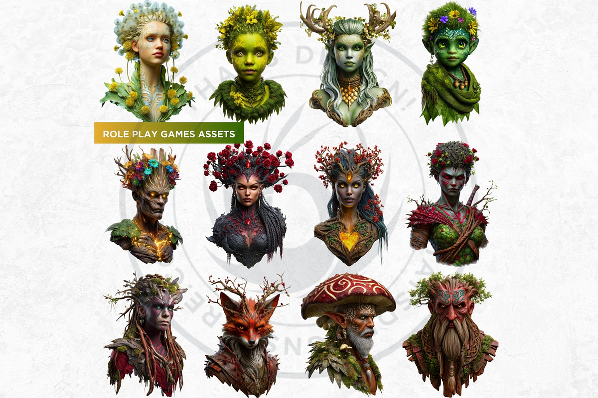 Grove Guardians Fantasy Cliparts, a Person Illustration by ThatsDesignArt (Photo 6 of 10)
