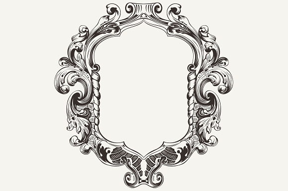 High Ornate Vintage Frame. Vector.
