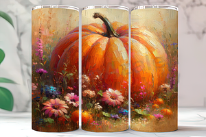 Boho Pumpkin Wildflower Fall Tumbler, an Arts & Entertainment Photo by LamanAzalea