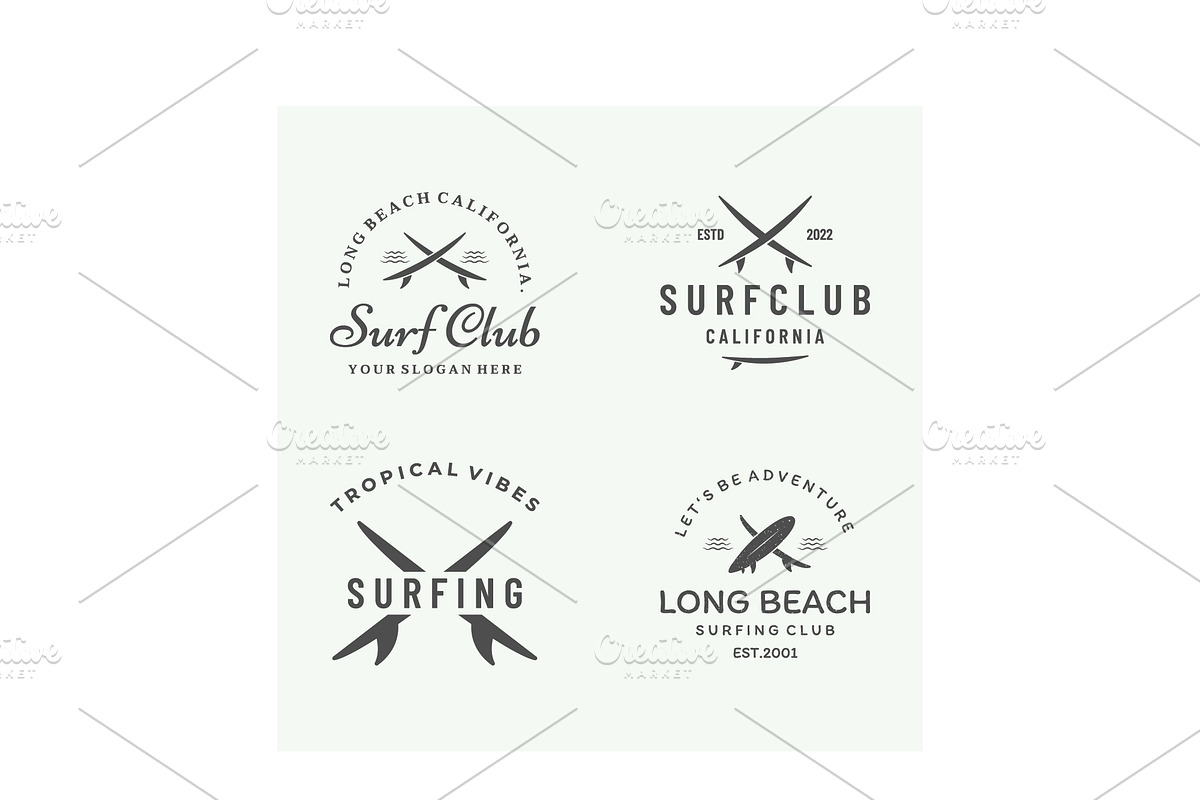 Vintage surf club logo., a Branding & Logo Template by LOGOCREATIVE