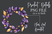 Watercolor Purple Autumn Clipart, an Illustration by Rose Art (Thumbnail 6 of 7)
