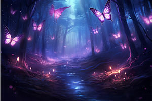 Luminous Magical Forest Butterfly