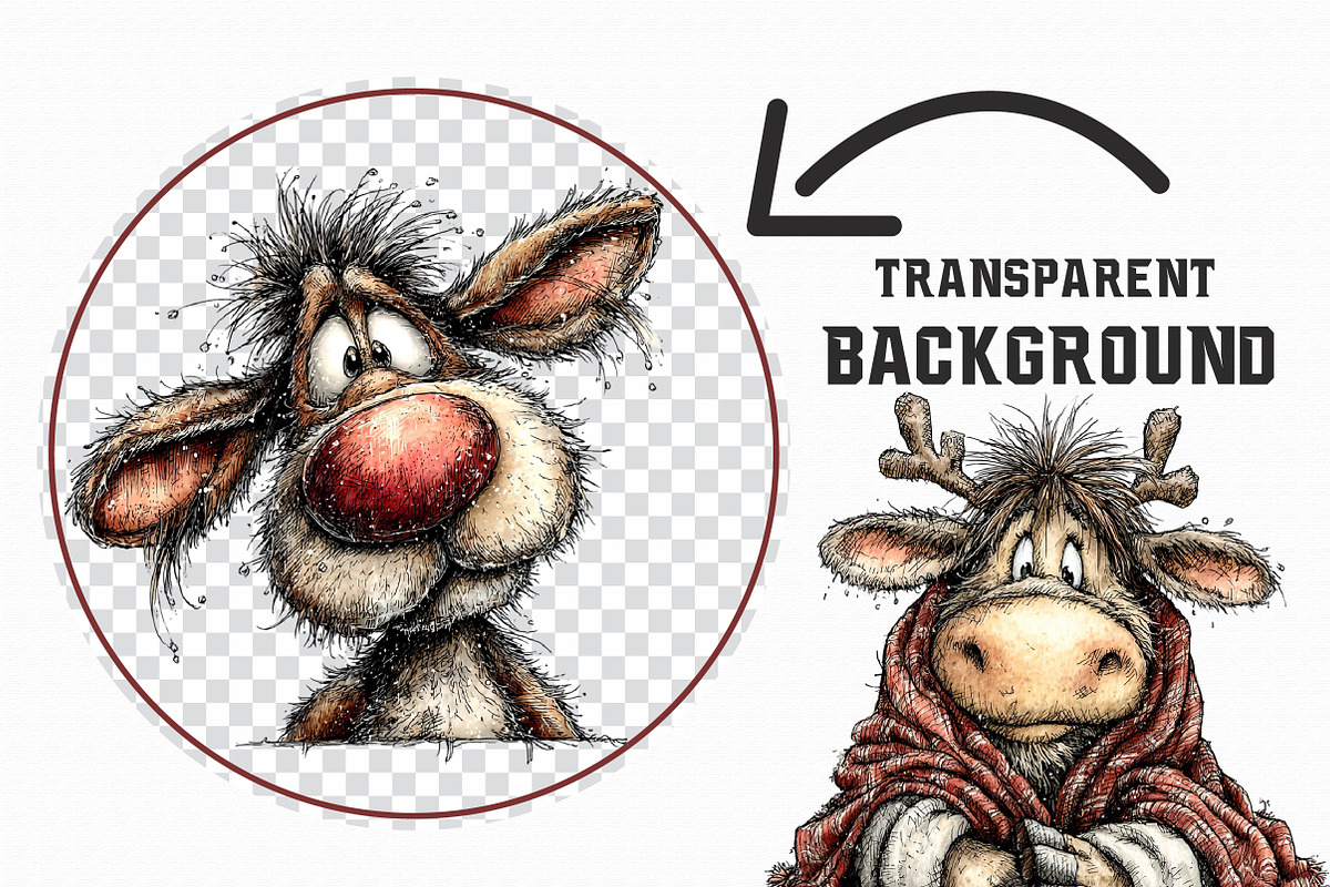 Christmas Winter reindeer Clipart, an Illustration by Libby Wishes (Photo 2 of 7)
