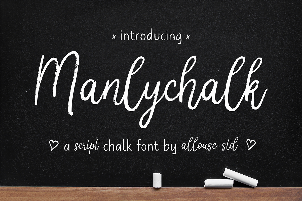 Manlychalk A Script Chalk Font, a Script Font by Allouse Studio