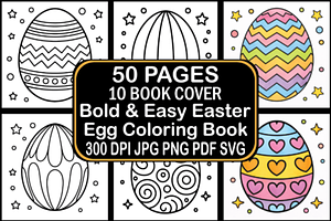 Bold & Easy Easter Egg Coloring Book, a Seasonal Illustration by Design Station