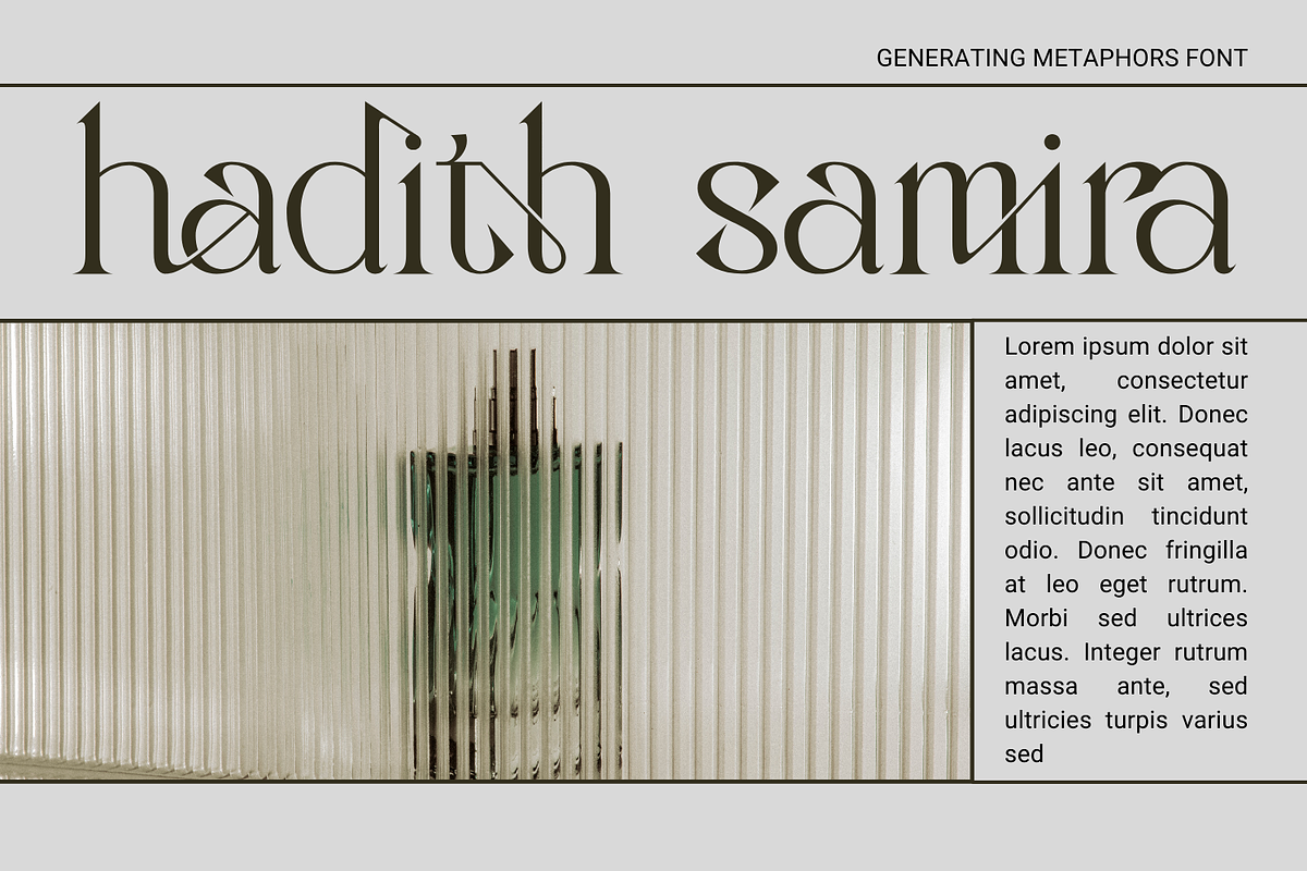 Generating Metaphors - Elegant Serif, a Serif Font by 177Studio (Photo 3 of 8)