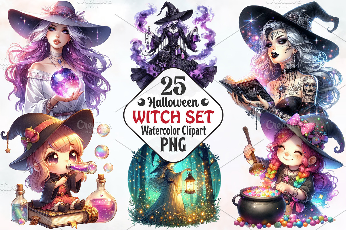 Halloween Witch Sublimation, an Illustration by RobertsArt (Photo 1 of 7)
