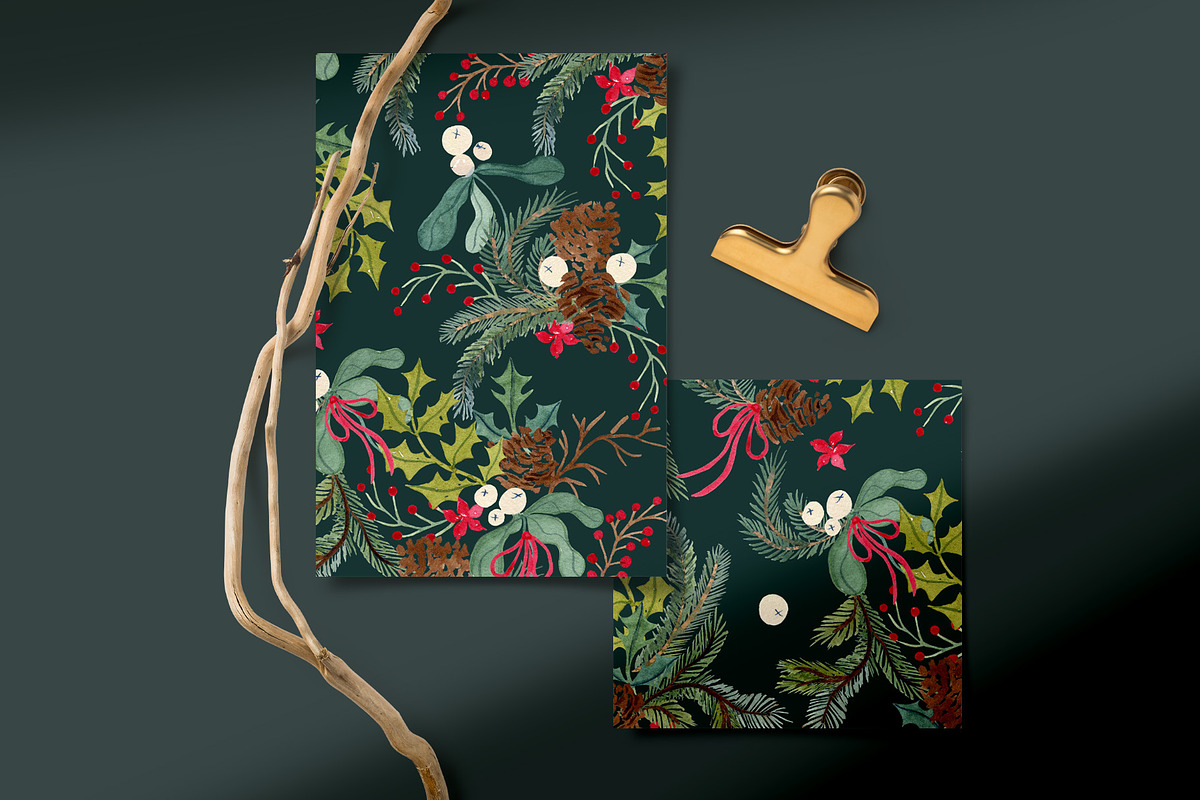 Green Christmas Pattern, a Pattern Graphic by Webvilla Studio (Photo 2 of 4)
