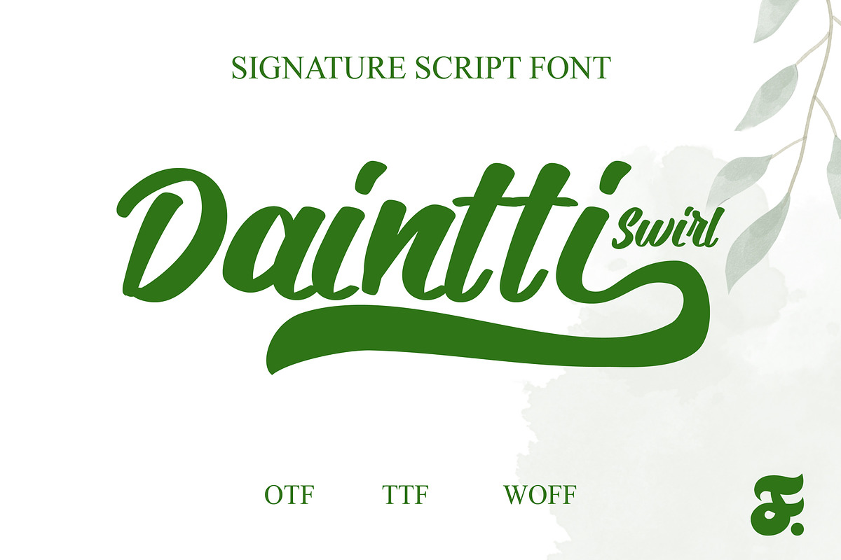 Daintti Swirl Script, a Script Font by Anomali Creatype (Photo 1 of 10)