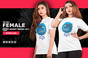 Female t-shirt Mockup-V-2-002, a Shirt Mockup by designvillage (Thumbnail 1 of 7)