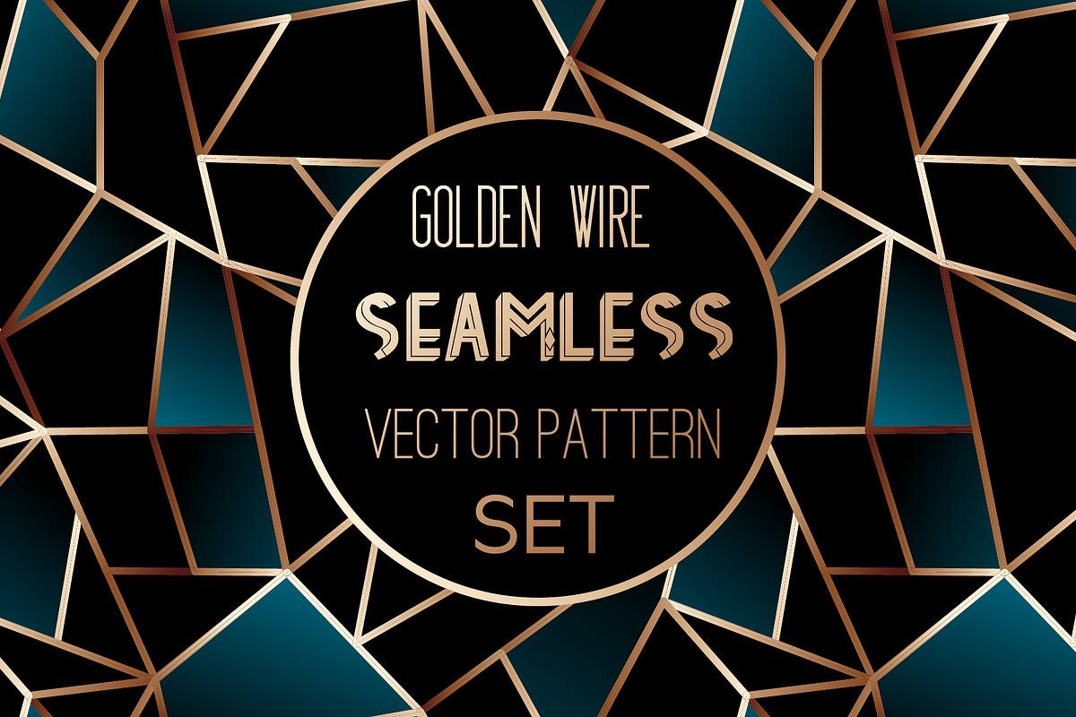 Golden wire seamless pattern set, a Pattern Graphic by IuliiaPavlenko