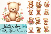 Teddy Bear with Flowers Sublimation, an Illustration by CrexoraLab (Thumbnail 3 of 5)