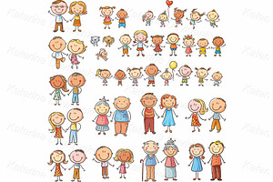 Family Members Isolated Clipart Set