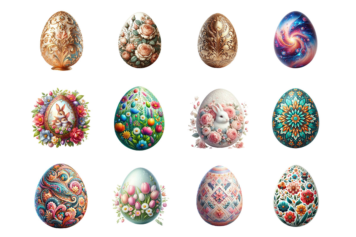 Easter eggs clipart bundle, an Illustration by SinaCreation (Photo 2 of 11)