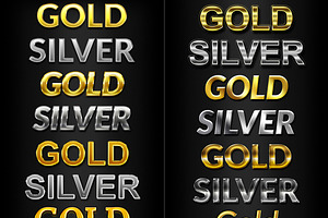 50 Gold & Silver Text Styles