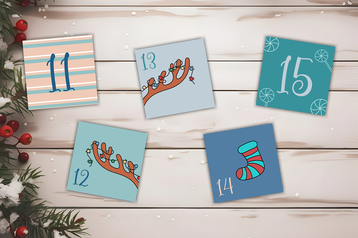 Christmas Advent Calendar 25 Cards, a Card Template by AnnaViolet_store (Photo 7 of 10)