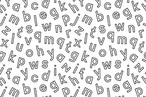 4 Seamless Patterns with Alphabet