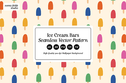 Ice Cream Bars Seamless Pattern, a Pattern Graphic by Sunny Fields Studio