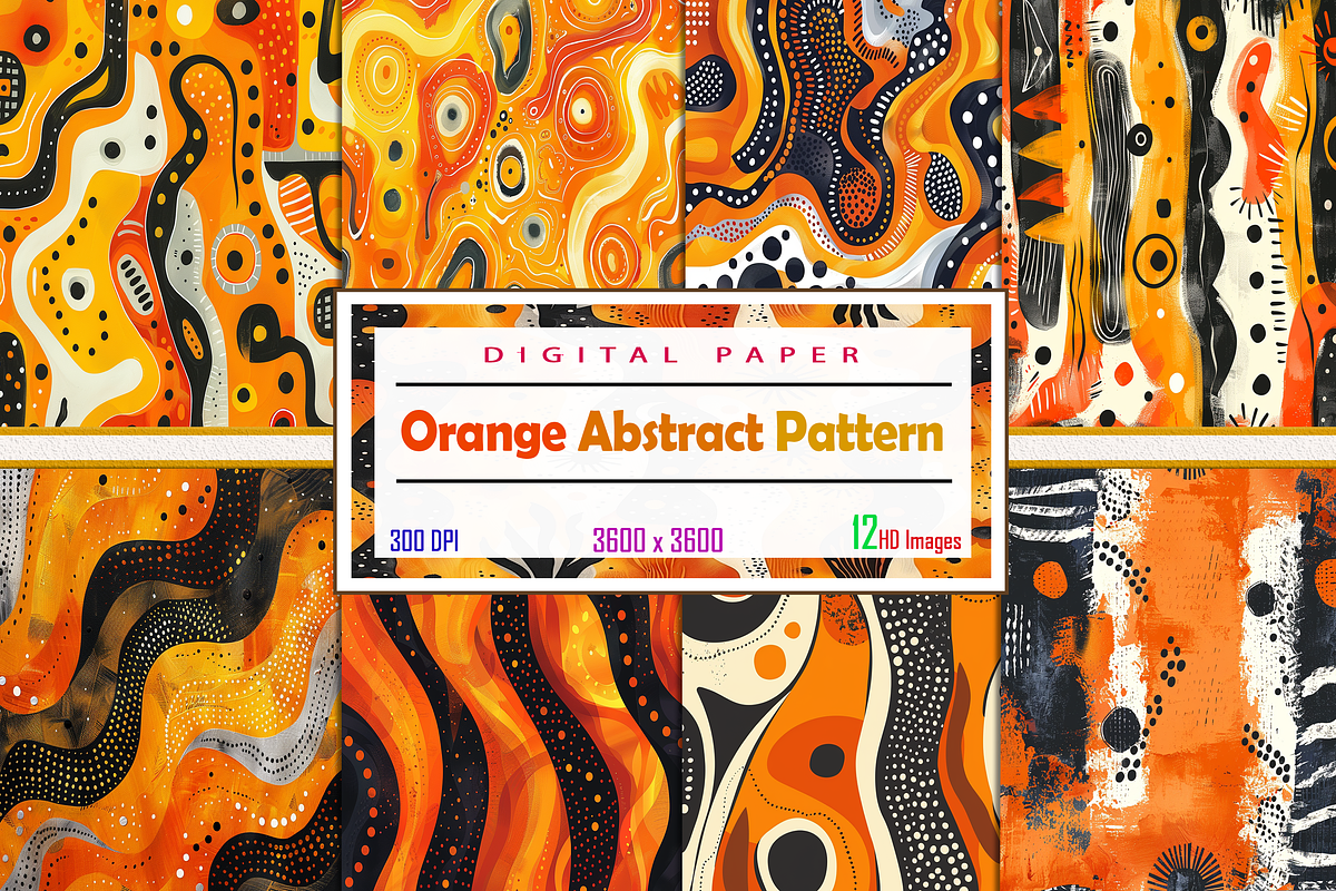 Orange Abstract Pattern, a Pattern Graphic by Printable Treasure (Photo 1 of 4)
