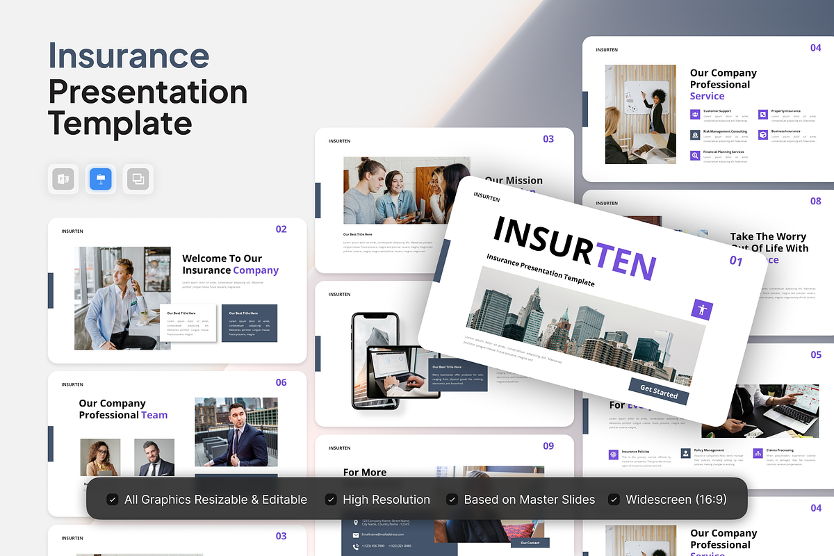 Insurten - Insurance Keynote, a Presentation Template by Annora Studio (Photo 1 of 5)