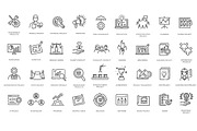 Startup Vector Line Icons Set, an Outline Icon by Tettygreen (Thumbnail 1 of 2)