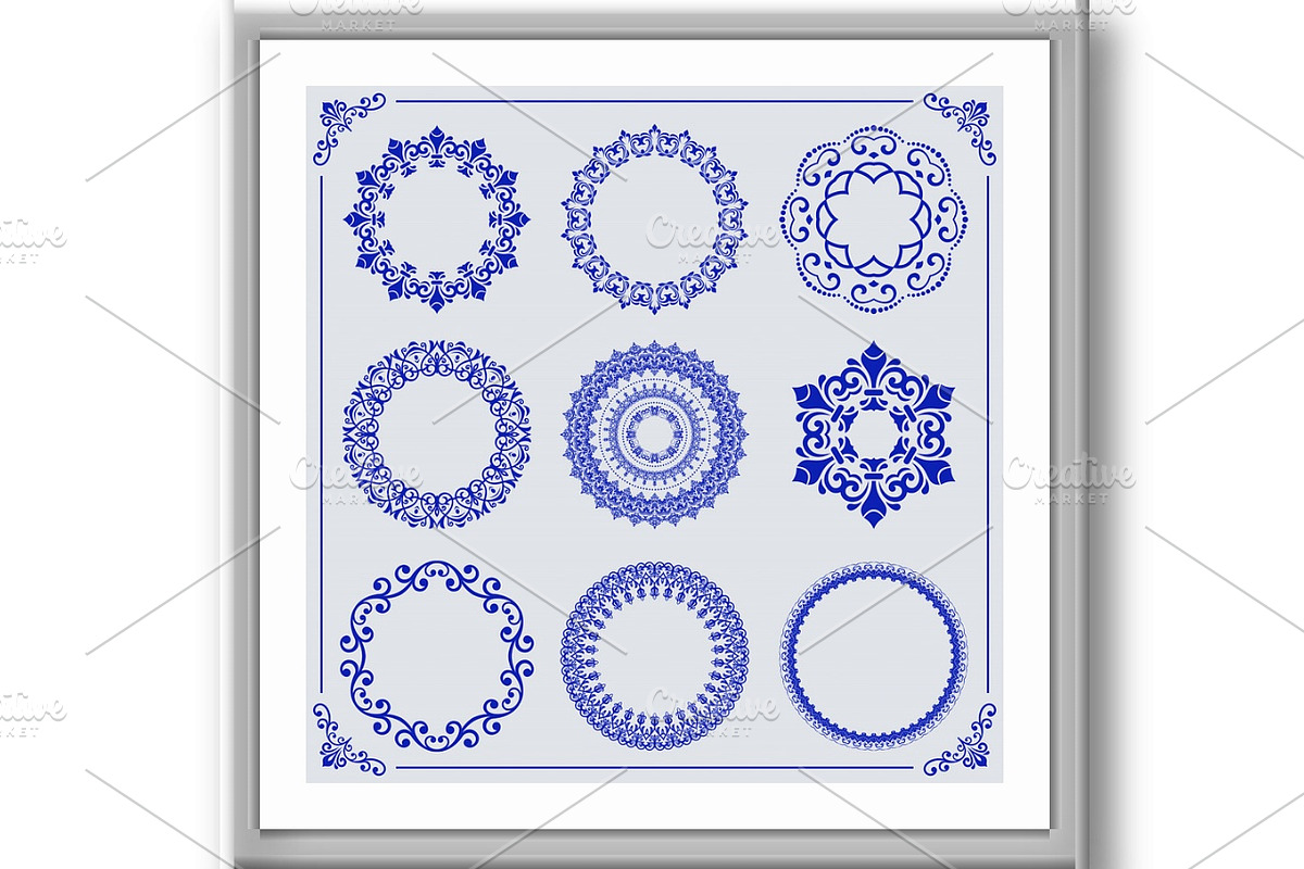 Vintage Big Set of Round Vector, a Decorative Illustration by FineArtStudio (Photo 3 of 3)