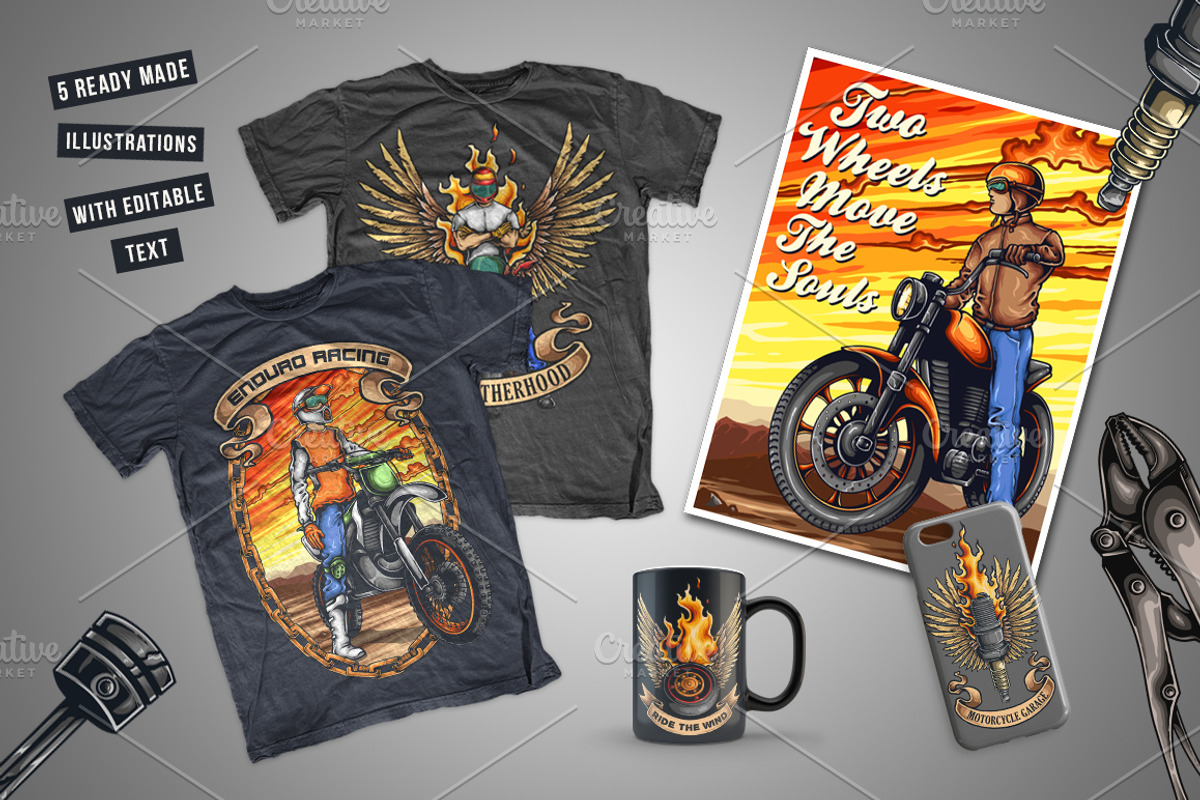 Motorcycle Illustrations Builder, an Illustration by TSV Art Collective (Photo 5 of 5)