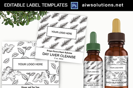 Ginger and Rosemary label ID 58, a Stationery Template by AIW SOLUTIONS