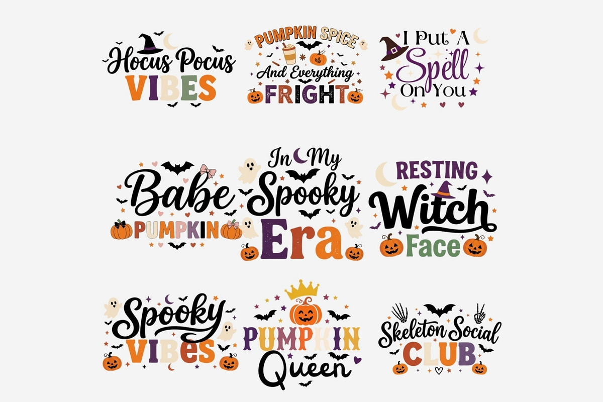 Halloween Quotes PNG Bundle, a Seasonal Illustration by Tanya Kart (Photo 7 of 11)