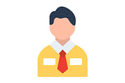 Male Employee Flat Icon, a Duotone Icon by Pexelpy (Thumbnail 1 of 2)