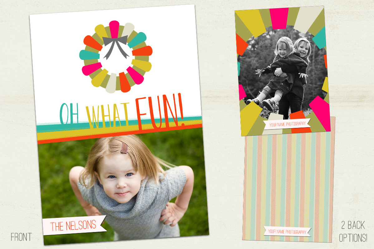 Oh What Fun! Holiday Photo Card, a Card Template by brandsushi