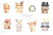 WOODLAND ANIMAL FACES. Watercolor, an Animal Illustration by OlliArtDesign (Thumbnail 6 of 10)